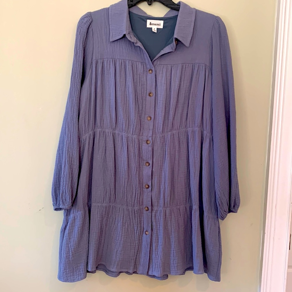 Blue dress, fits flowy and oversized. Size small.